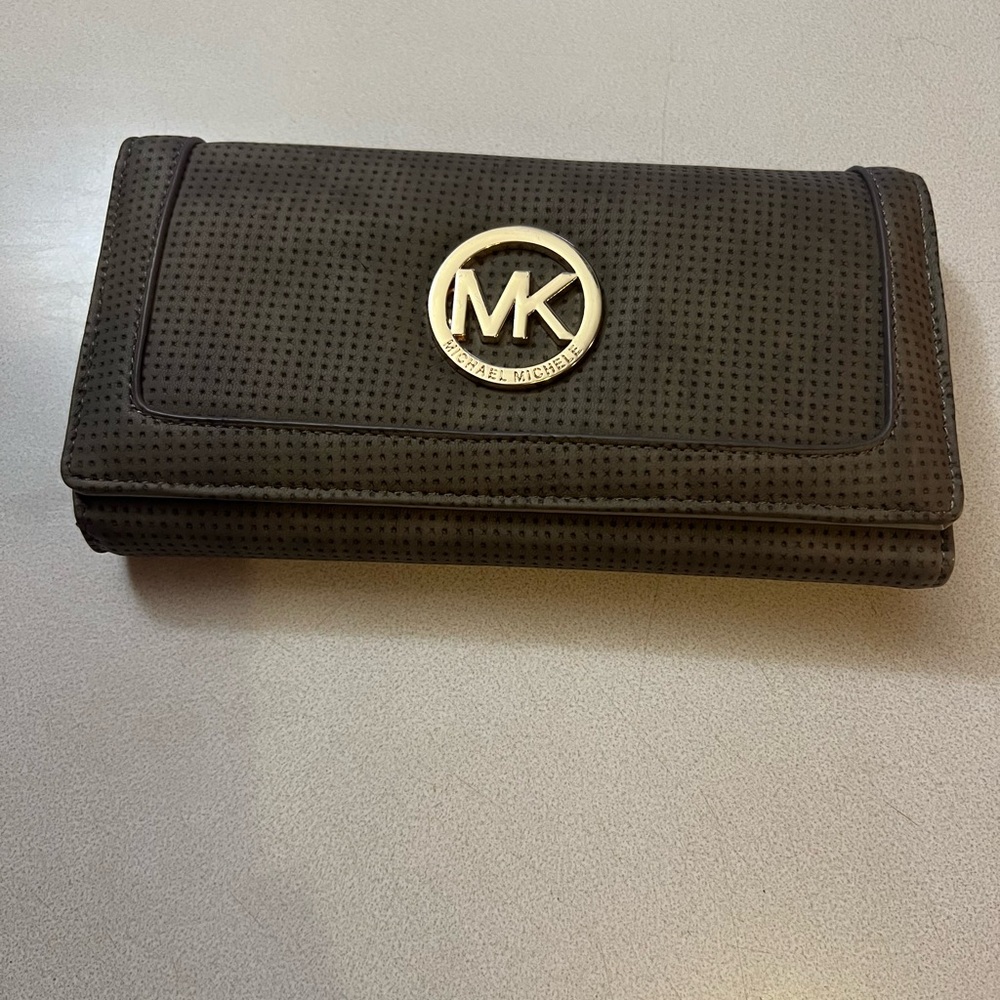 Michael Kors Dark Brown Perforated Wallet